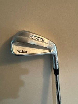 Titleist T100 5 Iron 2021 AMT Tour White S300 RH Stiff Steel Fast Shipping - photo 1